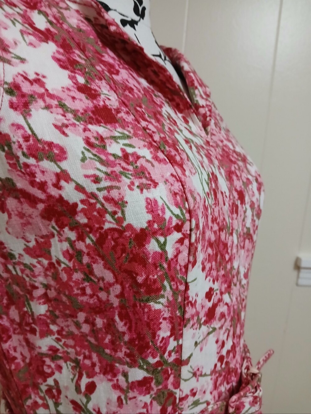 Talbots Linen Floral Sleeveless Midi Dress with Belt - Picture 5 of 12